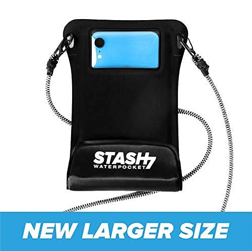  [AUSTRALIA] - Stash7 Waterpocket Premium Waterproof Phone Pouch | The Only Adventure Grade Phone Case for iPhone 13, 13 Pro Max, 7, 7 Plus, 8, 8 Plus, XS, XS Max, XR, 13, 13 Pro Max, Galaxy S9+, S10+ (Black) Black