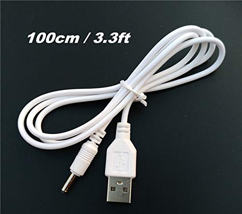  [AUSTRALIA] - DZYDZR 3 pcs Extension Cable USB to DC Cable - 5V USB 2.0 Port Male to DC 5V Male 3.5mm x 1.35mm Power Cord White 100cm(3.3ft)