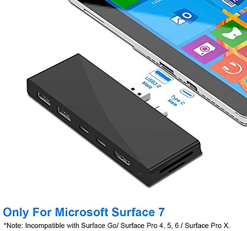  [AUSTRALIA] - Microsoft Surface Pro 7 Hub Docking Station with 4K HDMI Adapter+ USB C PD Charging+3 Port USB (5Gps)+SD/TF Card Reader Converter Surface Pro Dock for New Microsoft Surface Pro 7 2019 CL-SH869-N