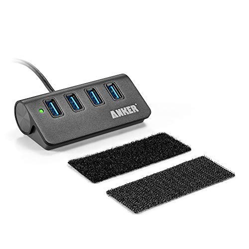  [AUSTRALIA] - Anker 4-Port USB 3.0 Unibody Aluminum Portable Data Hub with 2ft USB 3.0 Cable for Macbook, Mac Pro / mini, iMac, XPS, Surface Pro, Notebook PC, USB Flash Drives, Mobile HDD and More Black