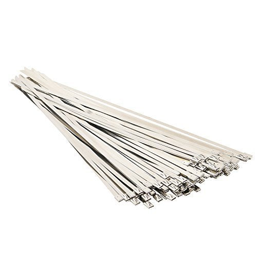  [AUSTRALIA] - Quwei Stainless Steel Cable Ties-Locking Metal Zip-Exhaust Strap- Wrap Coated 100pcs 11.8 Inches Multi-Purpose Locking Cable Ties