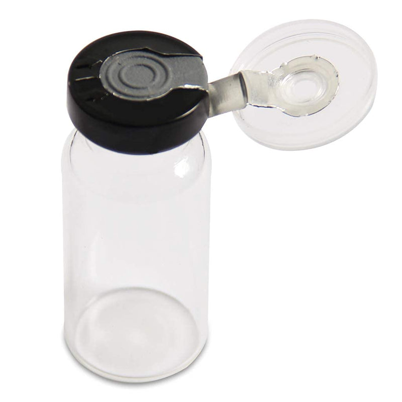 20mm Flip Off Caps-100 Pcs Aluminum-Plastic Black Flip Off Caps for Glass Vial - LeoForward Australia