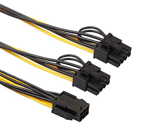  [AUSTRALIA] - 8Pack 6-pin to Dual 8 (6 + 2)-pin PCIe Adapter Power Cord, Motherboard Graphics Video Card PCI Express Power Adapter GPU VGA Y-Splitter Extension Cable Mining Video Card Converter Cable 8 Pack 6 Pin to Dual 8 Pin