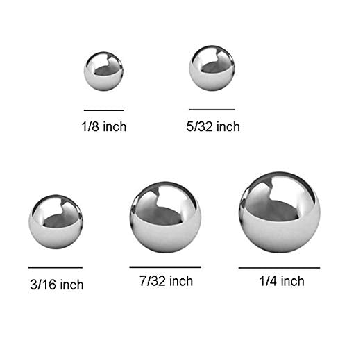  [AUSTRALIA] - 500Pcs G16 Assorted Loose Bicycle Bearing Balls 1/8", 5/32", 3/16" 7/32" and 1/4"