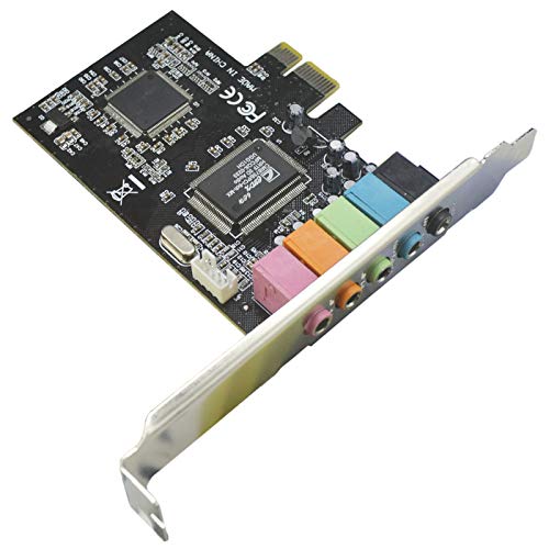  [AUSTRALIA] - Padarsey PCIe Sound Card, 5.1 Internal Sound Card for PC Windows 7 with Low Profile Bracket, 3D Stereo PCI-e Audio Card, CMI8738 Chip 32/64 Bit Sound Card PCI Express Adapter CMI 8738 Chip