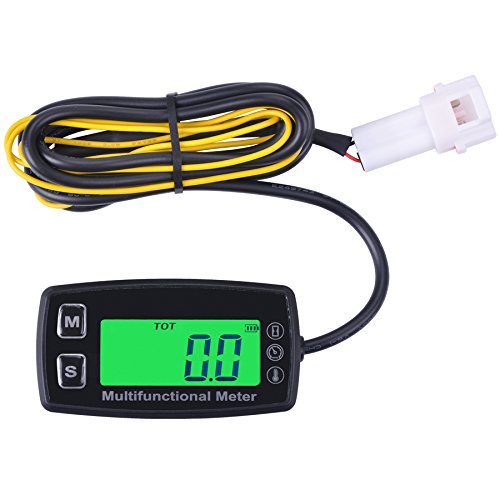  [AUSTRALIA] - Runleader RL-HM035T -20-300 Inductive Tachometer with Hour Meter Thermometer Backlit Display for All Gasoline Engine ATV Utv Dirtbike Motobike Motocycle Snowmobile PWC Marine Boat Waterproof TS003