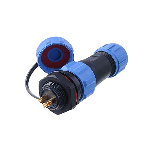  [AUSTRALIA] - SP13 Aviation Connector M13 Male Plug + Circular Female Socket Φ13mm Outdoor Waterproof IP68 Plastic Connectors with Cap Panel Mount Gold Plated 5 Pin for Industrial Device Power Signal