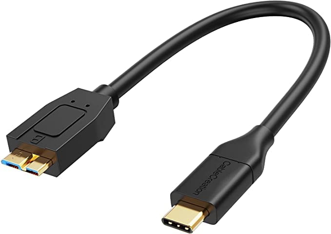  [AUSTRALIA] - CableCreation [3-Pack] Short USB C Hard Drive Cable 1FT, USB 3.1 C to Micro B Cable 10Gbps USB C to Hard Drive Cord Compatible with MacBook Pro Air Galaxy S5 My Passport Elements etc, 0.3m Black