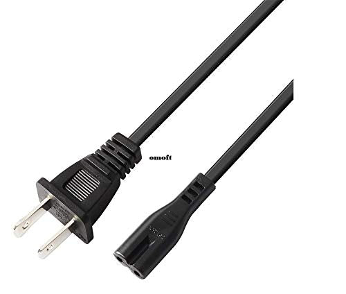 Power Cable US 2 Prong Smart tv 2Pin AC Cord for Samsung LG TCL Sony Sharp JVC Insignia Hisense Toshiba LED LCD 1080p 4K HDTV PC Laptop PS2 PS3 Slim electric IEC C7 lead Free EU Pwr Adapter Included - LeoForward Australia