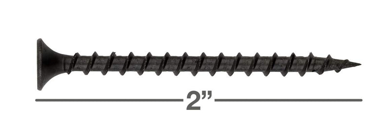  [AUSTRALIA] - Qualihome #6 Coarse Thread Sharp Point Drywall Screw with Phillips Drive #2 Bugle Head, 1 Lb/Pound, Black, Ideal Screw for Drywall Sheetrock, Wood and More, 2 Inch, 170 Pack