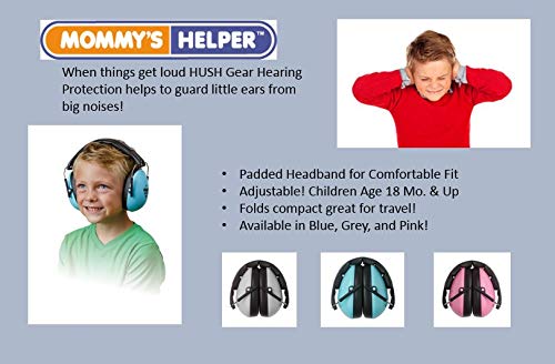  [AUSTRALIA] - Hush Gear Noise Cancelling Headphones for Kids Ear Protection Earmuffs - 28.6dB Noise Reduction for Toddler Ear Protection - Adjustable, Padded, Comfortable Fit Earmuffs for Kids, Blue
