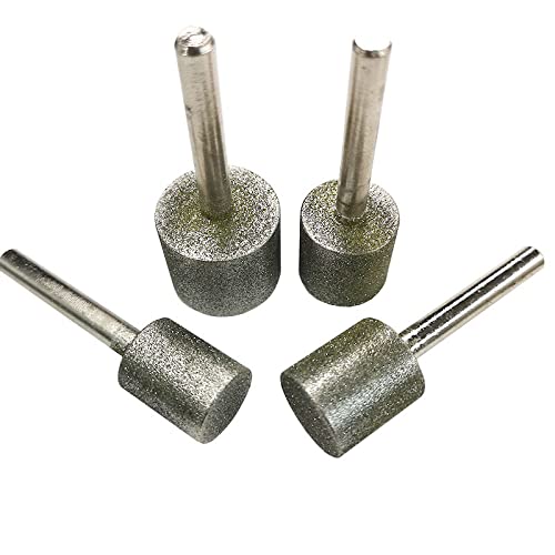  [AUSTRALIA] - Diamond Grinding Bits Kangteer 20pcs 1/8" Shank 10mm Cylindrical 120 Grit Diamond Burr Set Rotary Tools