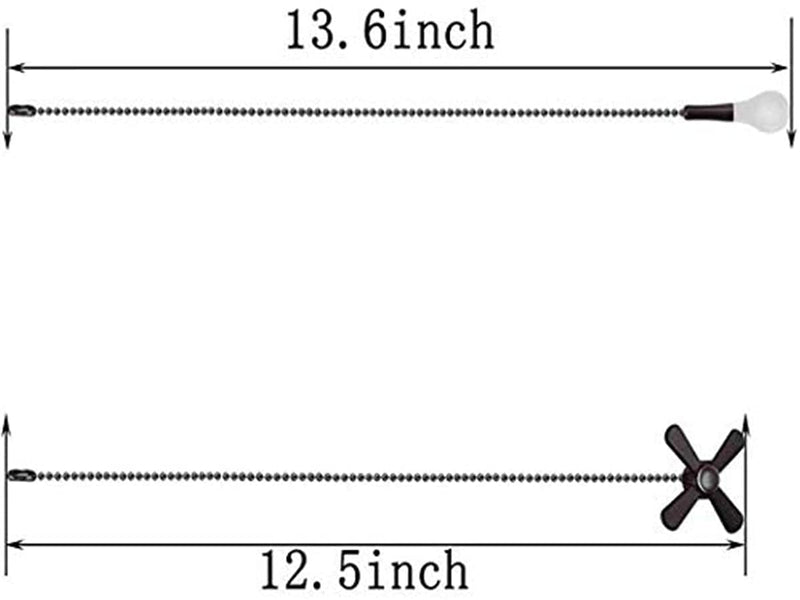  [AUSTRALIA] - AIIGOU Ceiling Fan Pull Chain Set - 13.6 Inches Fan Pull with Ball Chain Connector Included Light & Fan Pulls(Black) Black