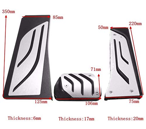  [AUSTRALIA] - Templehorse No Drill 3X LHD at Footrest Fuel Brake Pedals Plate Cover for BMW BMW 5 Series F10 Z4 X3