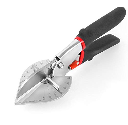  [AUSTRALIA] - Multi Angle Miter Shear Cutter Hand Tools,45-135 Degree Adjustable Angle Scissors Trim Shears Tools for Vinyl Wood Molding Trim, 2 Extra Spare Blades Included
