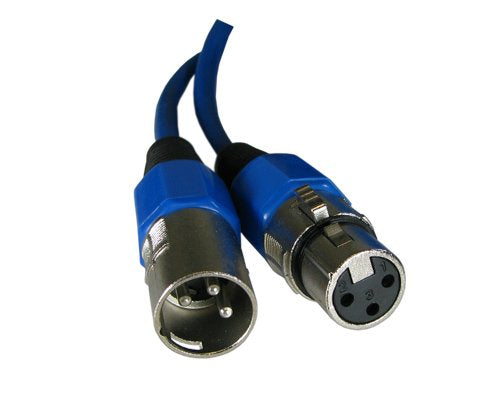  [AUSTRALIA] - Yovus XLR Male to Female 3pin Mic Microphone Lo-z Extension Cable Cord (50ft, Blue)