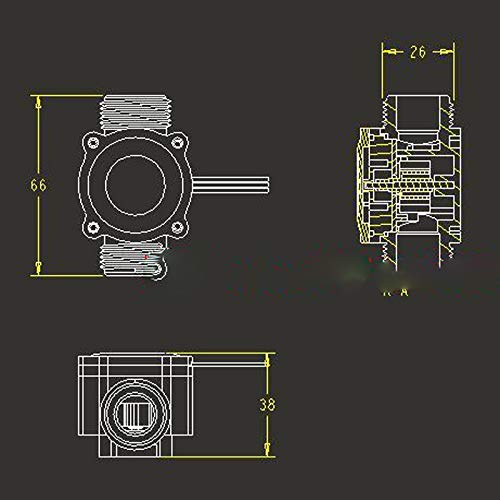 Water Flow Hall Sensor Hall Flowmeter, Flow Meter Control Water 1-60L DN20 Pipe 3/4'' - LeoForward Australia