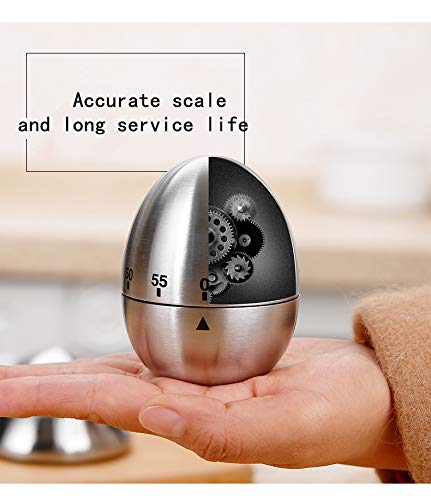  [AUSTRALIA] - Egg timer kitchen mechanical timer Chef CookingTimer Mechanical countdown timer Waterproof timerstainless steel egg-shaped mechanical rotating alarm