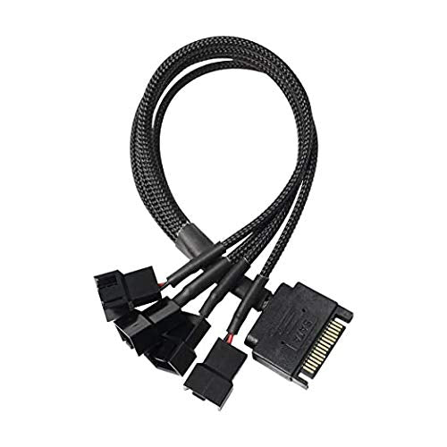  [AUSTRALIA] - SATA to 3 Pin 4 Pin Fan Adapter,15pin SATA to 4 x 3 pin / 4 Pin 12V PC Case Fan Splitter Extension Power Cable Adapter-28cm-2pcs