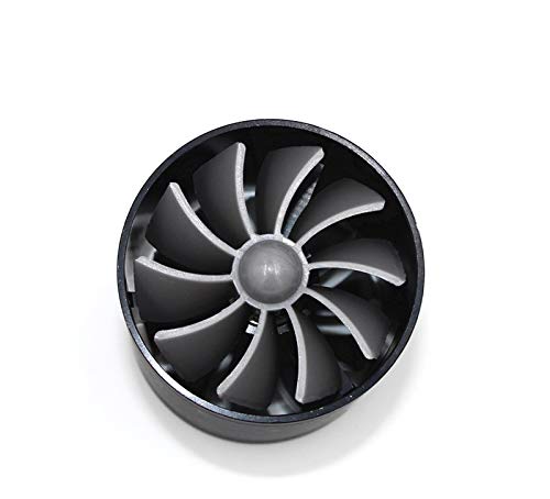  [AUSTRALIA] - 2.5" F1-Z Car Air Intake Turbonator, Dual Fan Turbine Super Gas Fuel Saver Turbo (Black)