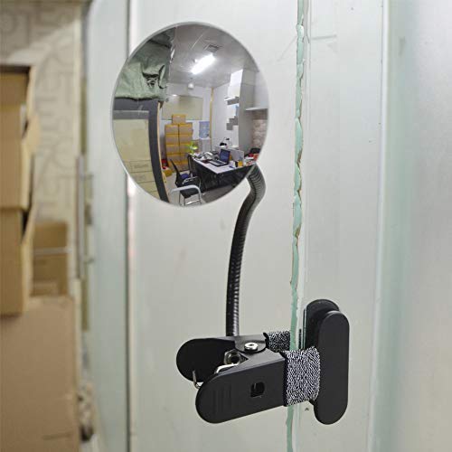  [AUSTRALIA] - Ampper Clip On Security Mirror, Convex Cubicle Mirror for Personal Safety and Security Desk Rear View Monitors or Anywhere (3.35", Round) Glass - Frameless