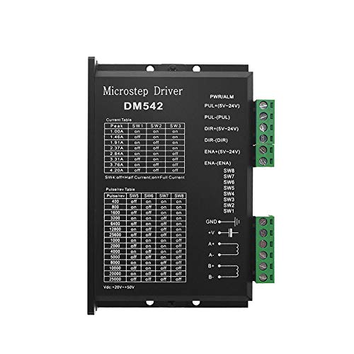  [AUSTRALIA] - CNC Digital Microstep driver DM542 Stepper Motor Controller 2-phase Digital Stepper Motor Driver 20-50V DC Max 4.2A for Nema 17, Nema 23 and Nema 34 series stepper motor, Replace M542 M542H