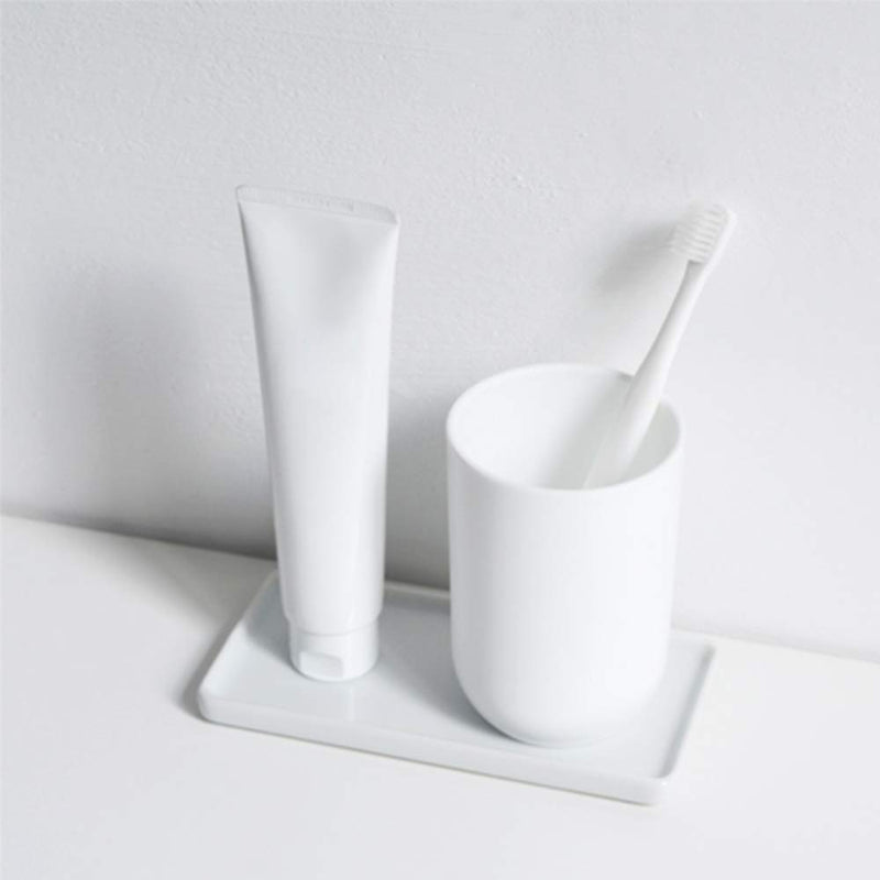  [AUSTRALIA] - Floatant Small Ceramic Candle Tray Rectangle White Sink Tray Perfume Tray Bathroom Tray Jewelry Organizer Ceramic Soap Dish Paper Holder for Decoration Tub Kitchen Counter Restroom(Small) 1 of small tray