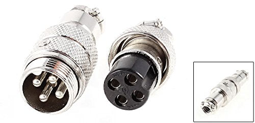  [AUSTRALIA] - uxcell Female + Male 4 Pin Microphone Connector Adapter Set Black Blue Silver Tone