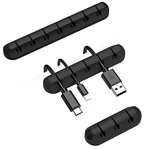  [AUSTRALIA] - Annymall Cable Clips, 3 Pack Black Cable Clips Holder Cord Organizer Self Adhesive Cable Cords Management System Wire Cold Clips for Desk Home Office Wall Car USB Charging (Black)