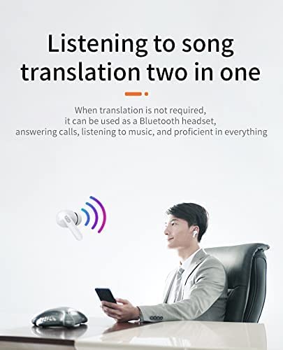  [AUSTRALIA] - Wireless Earbuds Translator Bluetooth Headphones Support Simultaneous Interpretation Smart Voice Translator 84 Languages High Intelligence AI Translate for Travelling Learning Business White