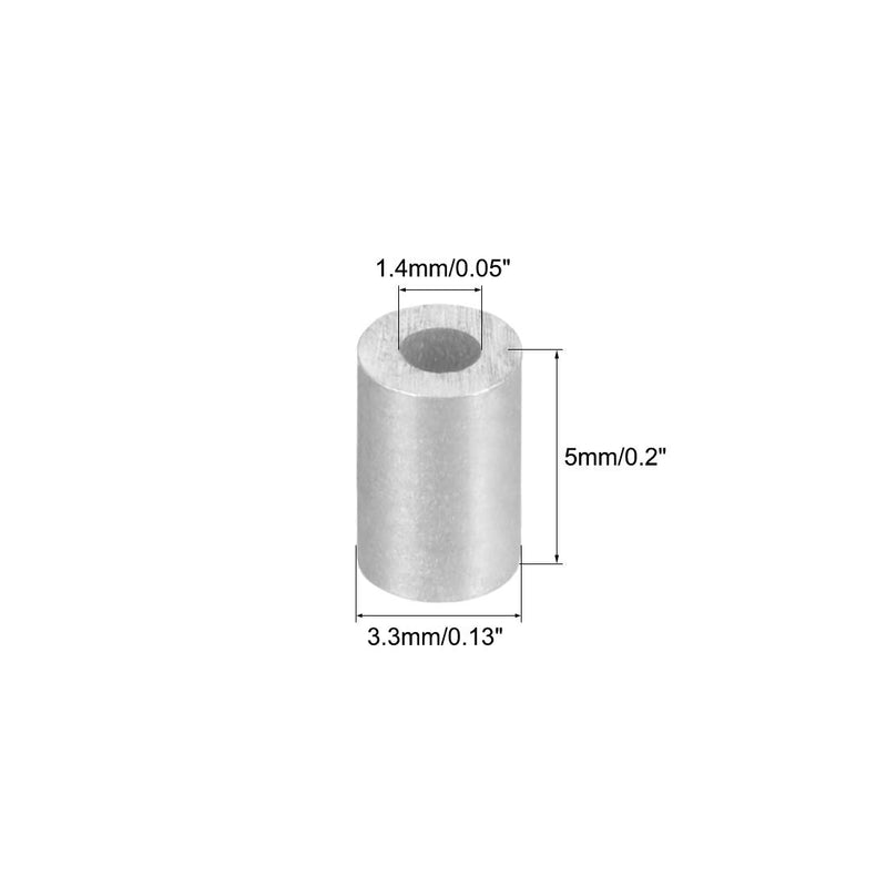 uxcell Aluminum Crimping Loop Sleeve Round for 5/128" - 3/64" Wire Rope Pack of 100 - LeoForward Australia