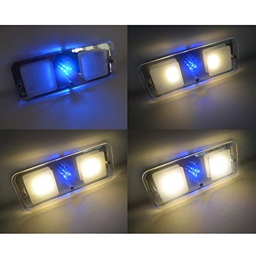  [AUSTRALIA] - Dream Lighting LED Crystal Double Ceiling Light for Automotive Boat Cabin Indoor Roof Light-with Switch, Warm White