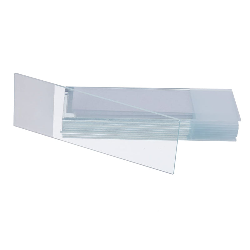  [AUSTRALIA] - HUAREW 50 Pcs Ground Edge Pre-Cleaned Microscope Slides and 100 Pcs Pre-Cleaned Microscope Cover Glasses with 4 Plastic Droppers