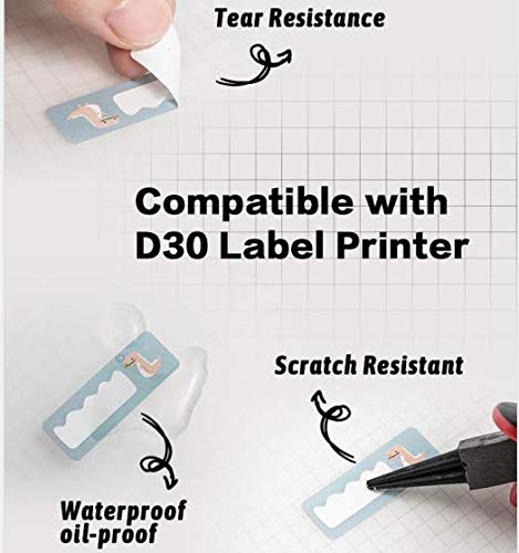 Phomemo D30 Thermal self-Adhesive Label, 3/8" X 1 1/2" (12mm X 40mm) 160 Labels/Roll, Compatible with Phomemo D30 Label Printer, Suitable for Home, Office, School, Black on White, 3 Roll 12mm*40mm（white） - LeoForward Australia