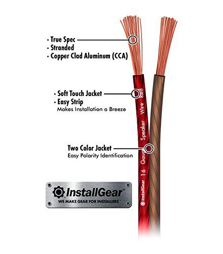 InstallGear 16 Gauge 17ft Speaker Wire True Spec and Soft Touch Cable - LeoForward Australia
