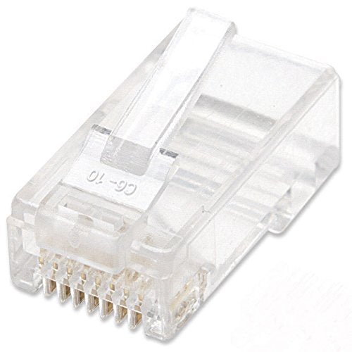  [AUSTRALIA] - Intellinet Cat6 RJ45 Connector Ends Set Modular Plugs (100 pcs) - with Two Prong Terminals for Stranded Wire & Gold Plated Contacts - for UTP Ethernet Cable Wire Applications & Improving Network Signal Performance