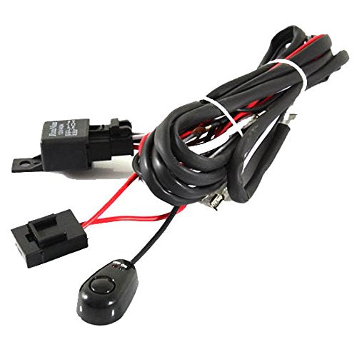  [AUSTRALIA] - iJDMTOY (1) Universal Fit Relay Harness Wire Kit with LED Light ON/OFF Switch Compatible With Fog Lights, Driving Lights, Xenon Headlight Lighting Kit or LED Work Light, etc