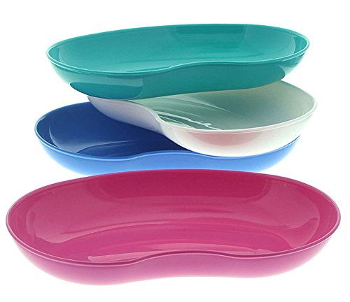  [AUSTRALIA] - 4x Kosmetex kidney bowl made of plastic, food-safe, disinfectable, autoclavable, assorted colors, set of 4 (pack of 1)