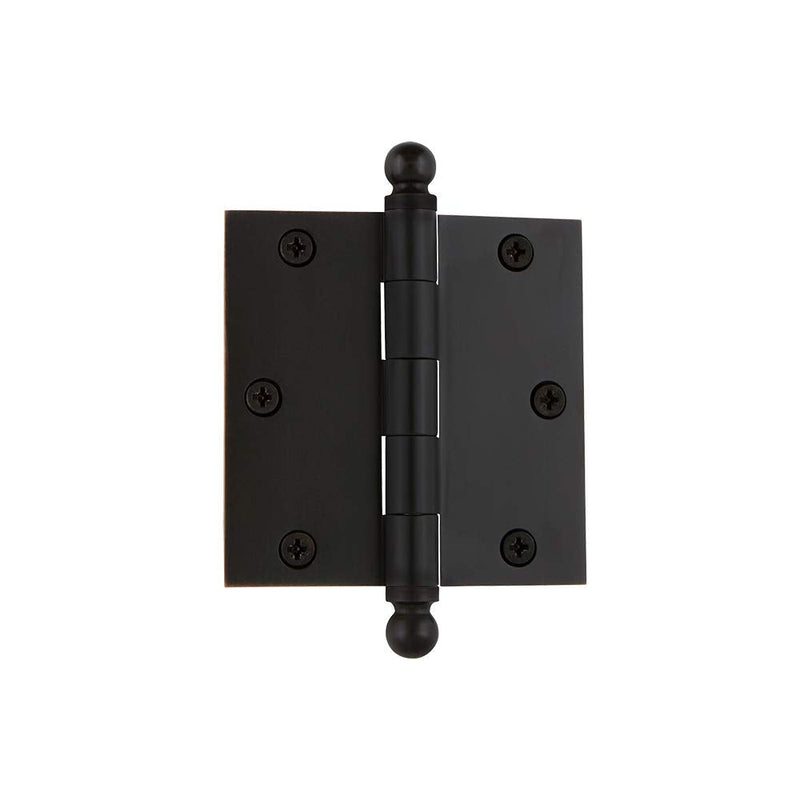  [AUSTRALIA] - Nostalgic Warehouse 728350 3.5" Ball Tip Residential Square Corners Door Hinge, Oil-Rubbed Bronze Oil Rubbed Bronze