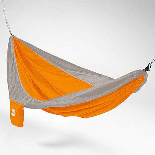  [AUSTRALIA] - Hammaka Parachute Silk Lightweight Portable Double Hammock In Orange / Grey