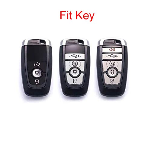  [AUSTRALIA] - Royalfox(TM) 3 4 5 Buttons TPU Smart keyless Entry Remote Key Fob case Cover Keychain for 2017 2018 2019 2020 Ford Mustang Explorer Edge Fusion Mondeo F150 F250 F350 F450 F550 (Silver) silver