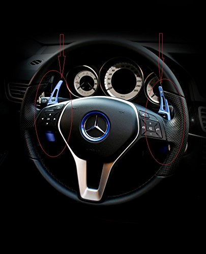 Angelguoguo Car Steering Wheel Paddle Shift Paddle Shifters for Mercedes Benz Mercedes Benz A B E GLA GLK SLK M GL Class (Doesn't Fit for AMG car) (Blue) Blue - LeoForward Australia
