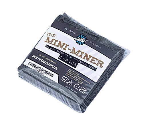  [AUSTRALIA] - The Rag Company (4-Pack) 10 in. x 10 in. Mini-Miner Professional Metal POLISHING & Detailing 70/30 365gsm Microfiber Towels 10x10