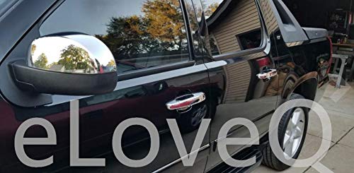  [AUSTRALIA] - eLoveQ Chrome 4 Door Handle Covers w/o Passenger Key Hole Compatible with 07-13 Chevrolet Silverado / 07-14 Chevrolet Avalanche/Suburban/Tahoe/GMC Sierra/Yukon&Yukon XL/Cadillac Escalade