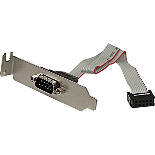 StarTech.com 9 Pin Serial Male to 10 Pin Motherboard Header LP Slot Plate - Serial panel - DB-9 (M) to 10 pin IDC (F) - 9.1 in - gray - PLATE9MLP, grey - LeoForward Australia