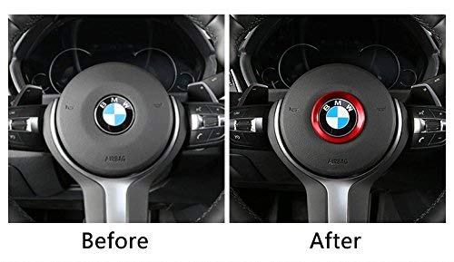 DEMILLO Aluminum Steering Wheel Center Decoration Cover Trim For BMW 1 2 3 4 5 6 Series X4 X 5 X6 (F20 F21 F22 F23 F30 F31 F32 F33 F35 F36 F10 F11 F12 F13 F26 F15 F16) (red) red - LeoForward Australia