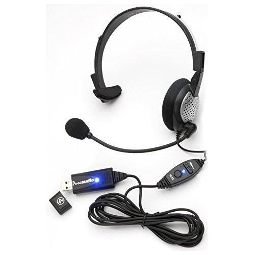  [AUSTRALIA] - Monaural Voice Recognition USB Headset with Noise Cancelling boom Microphone for Dragon NaturallySpeaking 13, Dragon 13 Home, Premium, Professional & Dragon Dictate.