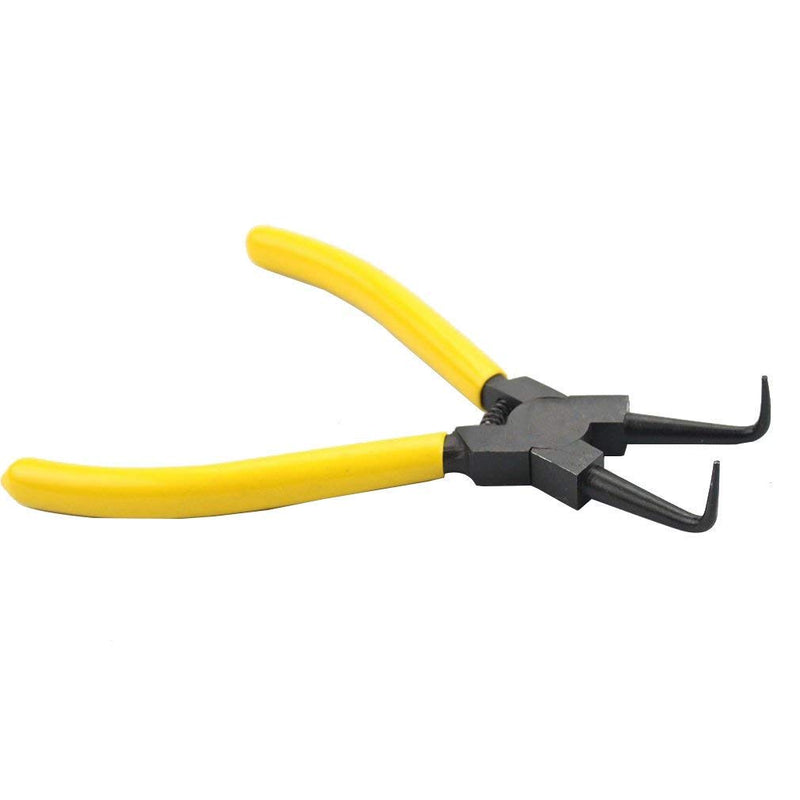  [AUSTRALIA] - GOOFIT Hand Tool 90 Degree Tip Yellow Grips Internal Bent Circlip Plier