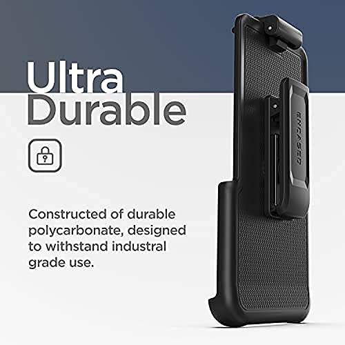  [AUSTRALIA] - Encased Rebel Designed for iPhone 13 Belt Clip Case (2021) Protective Shockproof Case with Holster (Black) Black