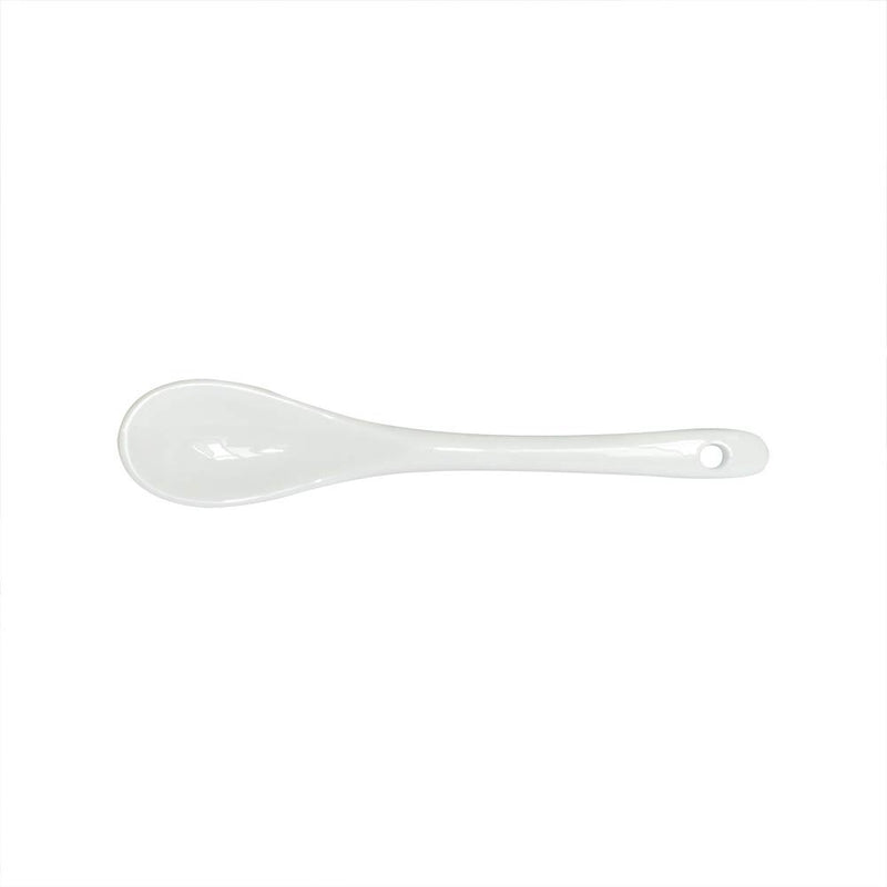 [AUSTRALIA] - Yuauy 12 pcs Porcelain Egg Spoons Ceramic Spoons 5 inch Coffee Dessert Yogurt Tea milky tea